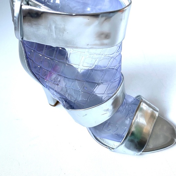 Calvin Klein Silver Metallic Asa Sandal, Sz 7 1/2 - Picture 7 of 12
